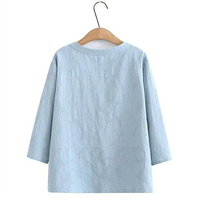 シニアファッション レディース 七分袖 ブラウス シニア Tシャツ 50代 60代 70代 80代 高齢者 服 おばあちゃん 春夏 小柄 女性 ミセス 母の日 プレゼント ギフト ゆったり 涼しい シャツ トップス nu-be-10033084 nu_BE サンプル画像3