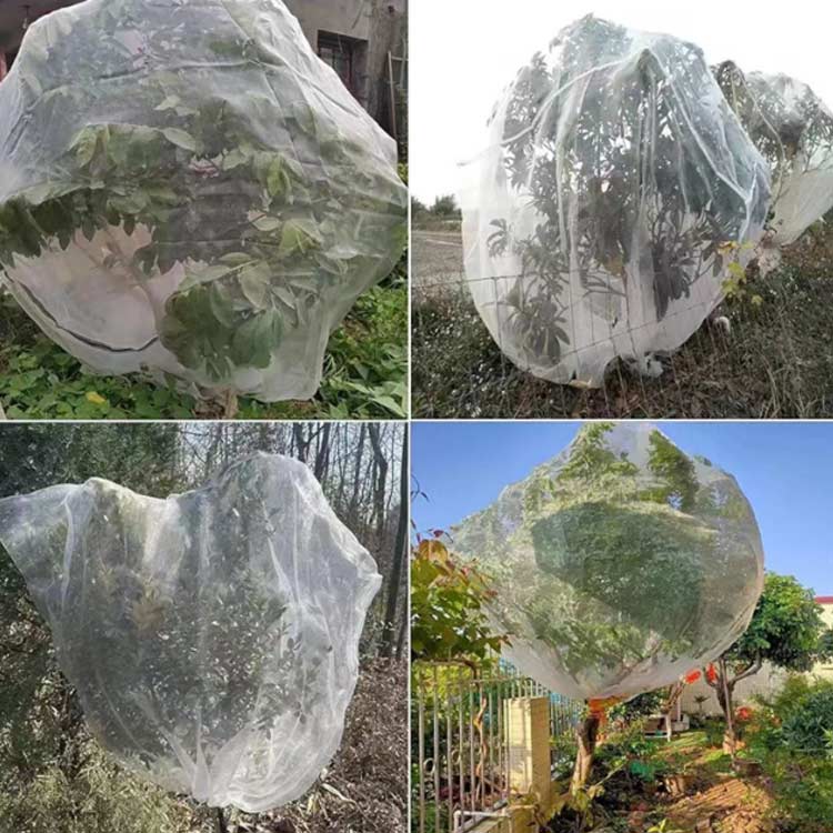 ジッパー付き 防虫ネット 網 DIY 鉢植え用 防鳥ネット 植物保護カバー ファスナー...