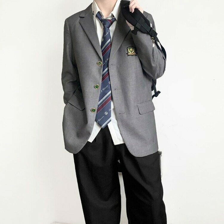 nu_BEの4点セット 送料無料 ロングパンツ 卒業式 スクールジャケット 男子高校制服 スクールシャツ ネクタイ スーツ 学生服 学生服 ブレザー 無地 高校生 コート フォーマル 大きいサイズ スクール 文化祭 入学式 学生服 男子中学生｜アングル3
