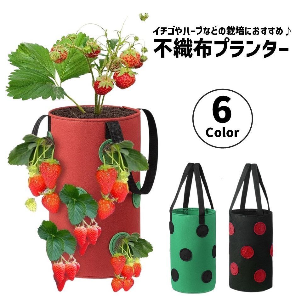 送料無料 不織布プランター スカイプランター 吊り下げ式 栽培 植木鉢 ポット イチゴ栽培 トマト栽培 通気性 根腐れ防止 水はけ 軽量 持ち運び 取っ手付き 家庭菜園 ガーデニング ベランダ菜園 おしゃれ 野菜 ハーブ