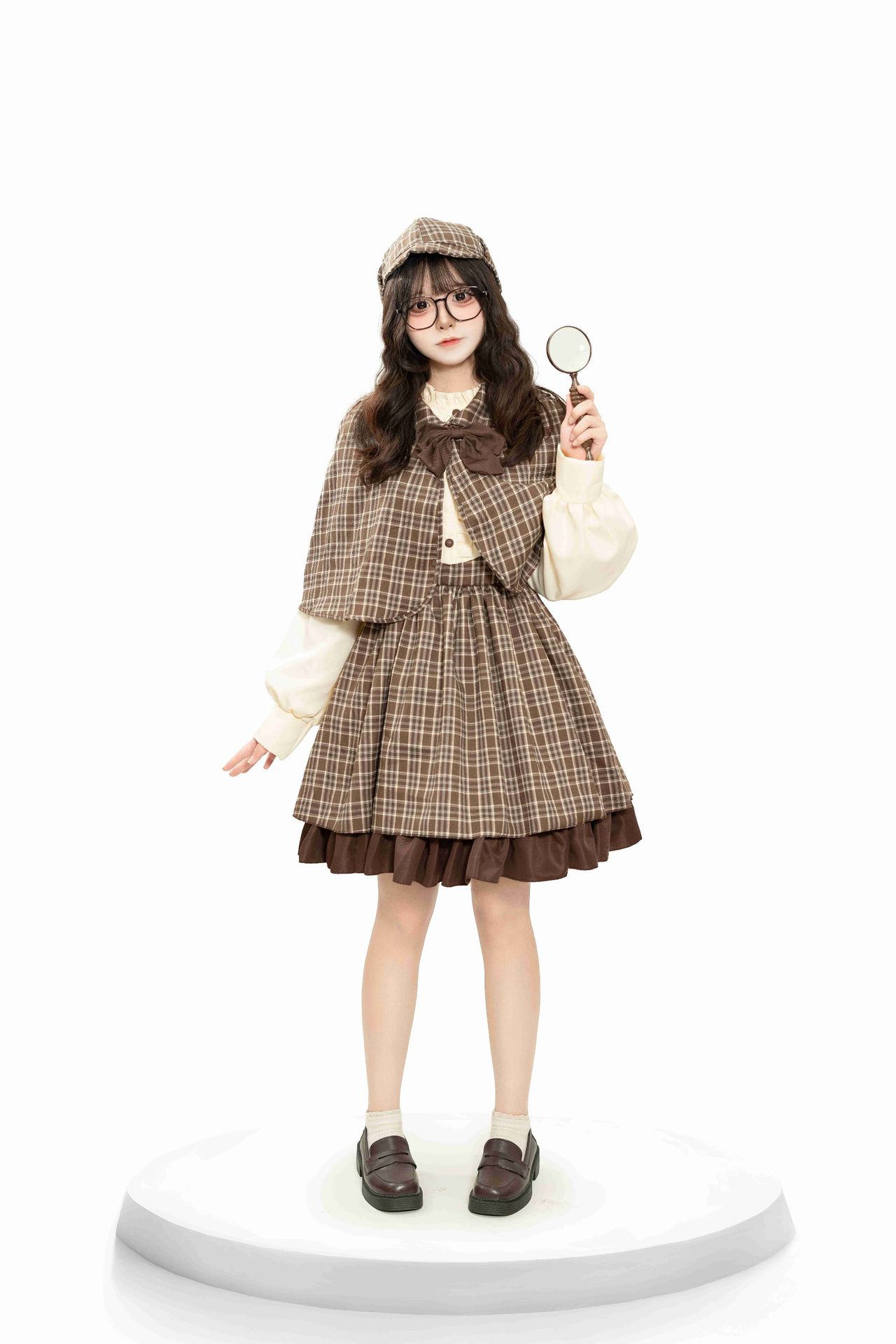 nu_BEの探偵服 ハロウィン 衣装 コスプレ 探偵 仮装 ハロウィン仮装 コスプレ衣装 女の子 可愛い レディース 大人 子供 親子 おもしろい 女の子 レディース ハロウィン コスチューム パーティー イベント キッズ 子ども 仮装 変装 コスチューム 文化祭 探偵｜アングル3