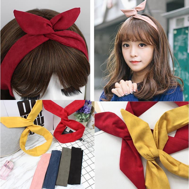 nu_BEの送料無料 ヘアバンド ターバン レディース ヘアアクセサリー ヘアアレンジ かわいい シンプル 無地 カラバリ豊富 リボン風 うさ耳 ワイヤー入り｜アングル2