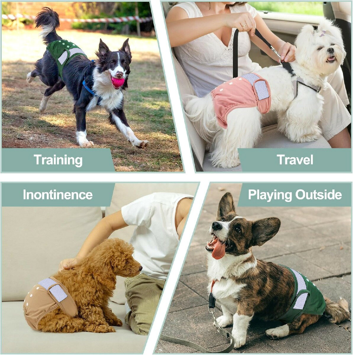 nu_BEの送料無料 ペット用マナーパンツ ペット用おむつ 女の子 オムツ 犬用 サニタリーパンツ サニタリーショーツ 生理 介護 トイレトレーニング いぬ イヌ ドッグ ペット用品 洗える ウォッシャブル ボタン 吸水パッド フィット｜アングル2