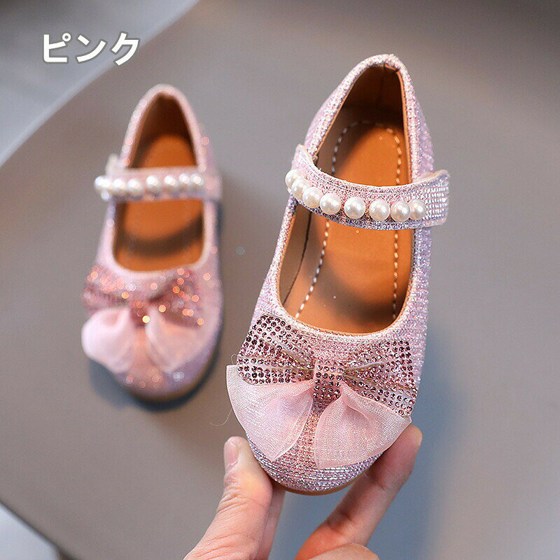 nu_BEの子供靴 女の子 フォーマル 靴 入学式 フォーマルシューズ ドレスシューズ ジュニア セレモニーシューズ ウエディング きらきら 履きやすい リボン付き マジックテープ キッズ 入園式 卒業式 卒園式 結婚式 発表会 七五三 お誕生日 遊園地 誕生日 プレゼント ピンク｜アングル3