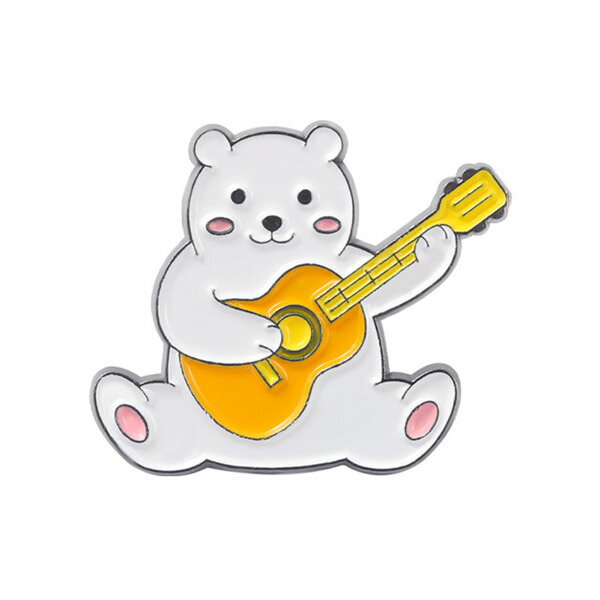 ピンズ ピン バッジ ブローチ バッヂ　 ( ギター 楽器 くま クマ 熊 ) アニマル 動物 送料無料