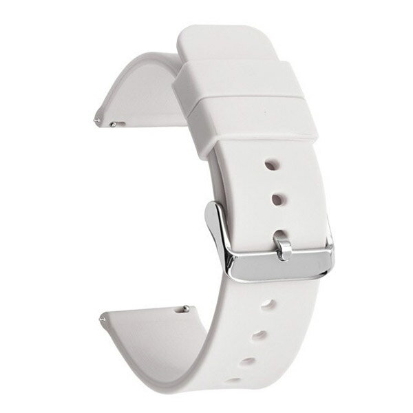 腕時計 ベルト (ラグ幅 21mm) ( ホワイト 白 ) シリコン ラバー 腕時計 スラップ ベルト 時計 クイックリリースピン /スマートウォッチ/ダイバー / ステンレスバックル付 送料無料