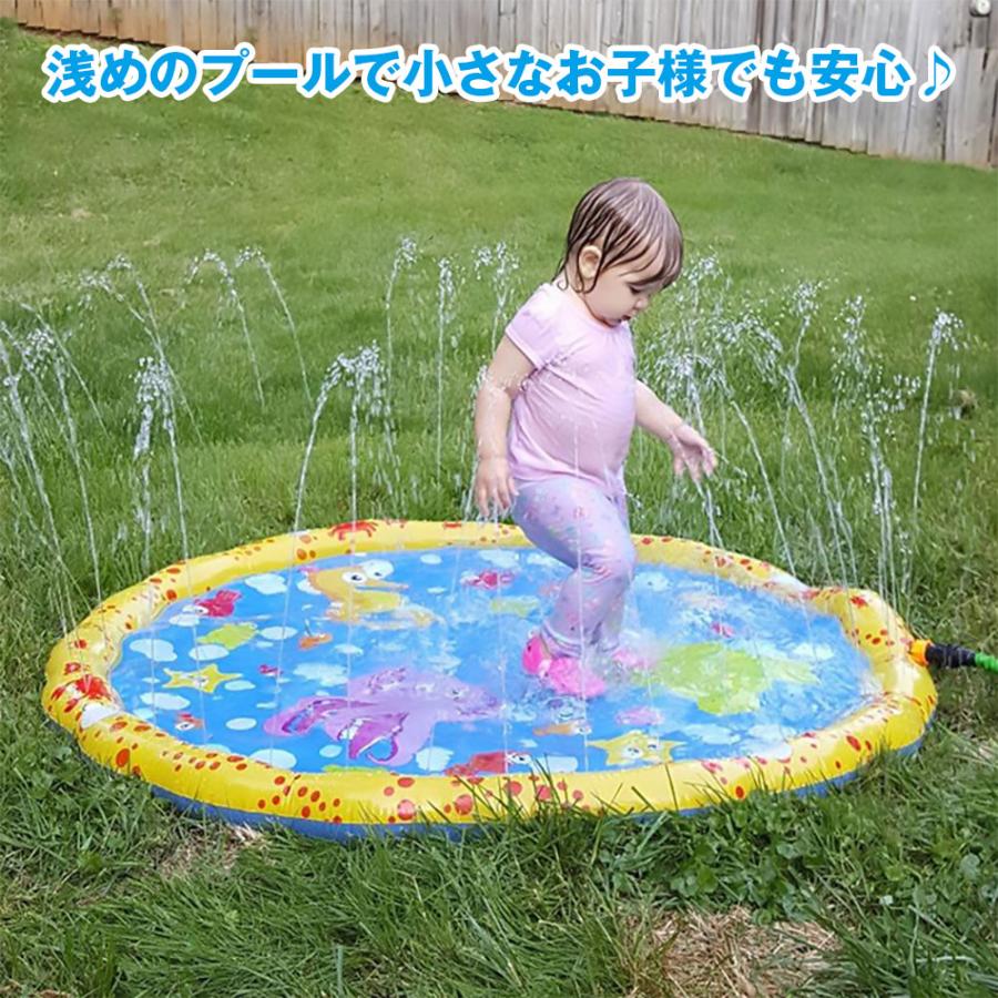 噴水マット プール用品 ウォータープレイマット 屋外用 ビニールプール 家庭用 直径100cm 夏用品 水しぶき 安全 3