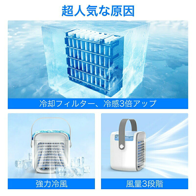 【-15℃冷却＆超パワー】 冷風扇 小型 冷風機 卓上 usb 冷風扇風機 100,000台+累計...
