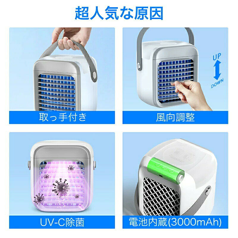 【-15℃冷却＆超パワー】 冷風扇 小型 冷風機 卓上 usb 冷風扇風機 100,000台+累計...