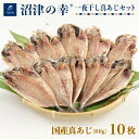 【送料無料】【沼津の幸】一夜干し 真あじ 10枚セット 80g 120g 選べるサイズ (A)(B) 冷凍母の日 スーパーセール マラソン プレゼント ギフト ...