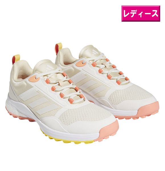 アディダス 2023ウィメンズ ゾイシア ゴルフシューズ GV9398チョークホワイト/ゼロメタリック/サンドストレータ【adidas GOLF 靴 レディース...
