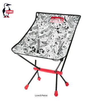 CHUMS　フォールディングチェアブービーフットLove＆Peace　CH62-1170[チャムス　Folding Chair Booby Foot 　アウトドア　キャンプ用品　椅子　チェア　ゴルフ]