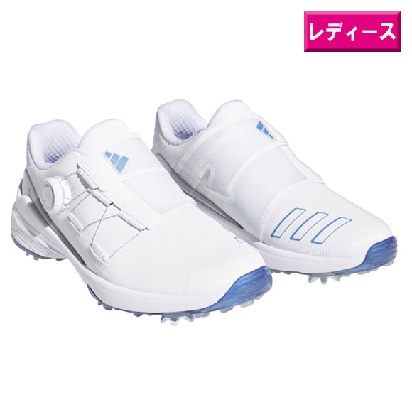 アディダス 2023ウィメンズ ゼッドジー23 ボア ゴルフシューズ GZ2171フットウェアホワイト/ブルーフュージョンメタリック/シルバーメタリック 【ad...