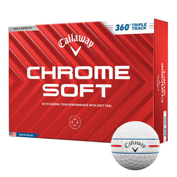 キャロウェイ 2024 CHROME SOFT 360° TRIPLE TRACKボール　1ダース　 日本仕様　[callaway クロームソフト　トリプルトラック ゴルフボール　ゴルフ]