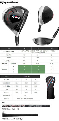 テーラーメイドM4フェアウェイウッド日本仕様FUBUKITM5カーボンシャフト