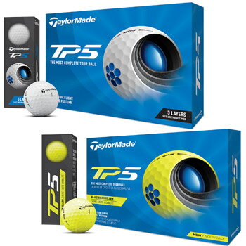 テーラーメイド　2021 NEW TP5　ボール　1ダース（12球入り）ホワイト/イエロー 日本仕様 [Taylormade リッキー・ファウラー　ダスティン・ジョンソン　ローリー・マキロイ　ジェイソン・デイ　ゴルフ]