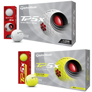 テーラーメイド　2021 NEW TP5x　ボール　1ダース（12球入り）ホワイト/イエロー 日本仕様 [Taylormade リッキー・ファウラー　ダスティン・ジョンソン　ローリー・マキロイ　ジェイソン・デイ　ゴルフ]【あす楽対応】