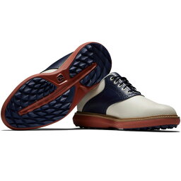 フットジョイ 2023 Traditions Spikeless　ゴルフシューズ　Cream / Navy　#57925 US仕様 [FootJoy　防水　FJ　トラディションズ　スパイクレス　ゴルフ]