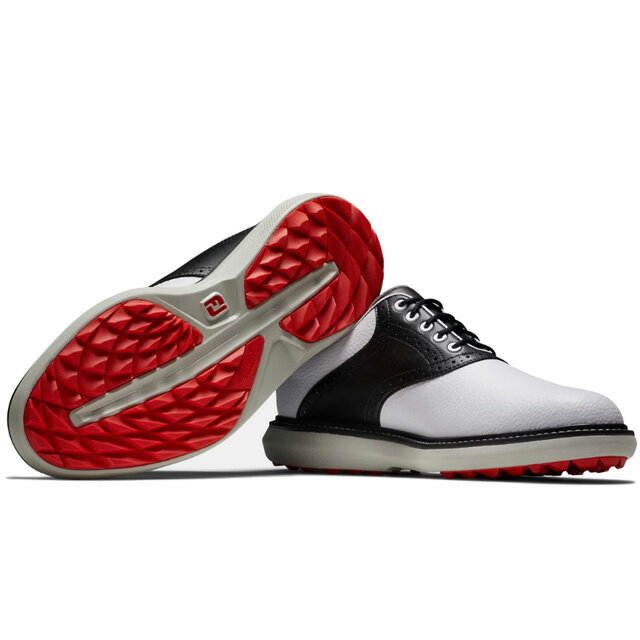 フットジョイ 2023 Traditions Spikeless　ゴルフシューズ　White/Black　#57924 US仕様 [FootJoy　防水　FJ　トラディションズ　スパイクレス　ゴルフ]