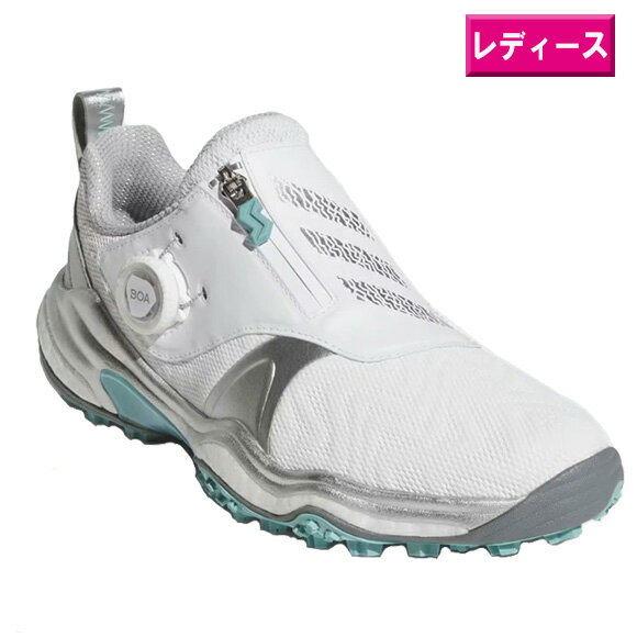 アディダス 2025ウィメンズ コードカオス 25 ボア ゴルフシューズ JQ7753ホワイト/シルバーメタリック/ミントトーン 【adidas GOLF 靴 ...