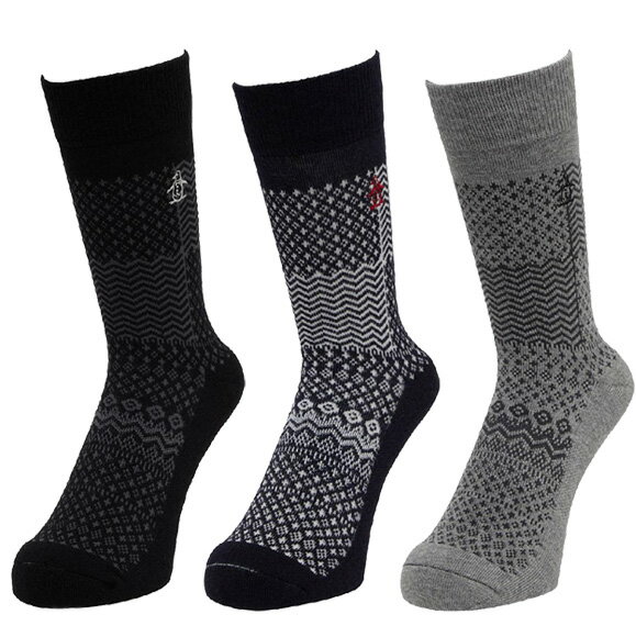 マンシング ウェア 2025クルー丈ウール混ジャカードソックス　MG5FSO14M　[Munsingwear Bag　ゴルフ　靴下　25FW]