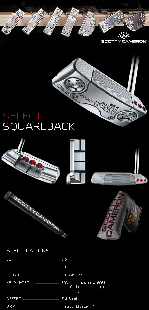 スコッティキャメロン 2018 セレクト　スクエアバック パター ［SCOTTY CAMERON SQUAREBACK SELECT ネオマレットタイプ　ゴルフ]