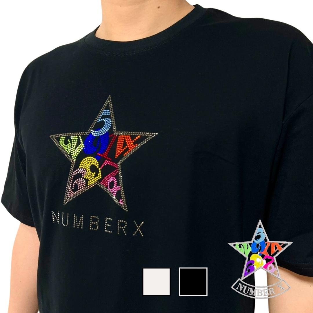 NUMBERX BRAND オリジナルロゴ スワロフスキー ホワイト ブラック 黒tシャツ ロゴtシャツ ブランド メンズ レディース 大きい 半袖tシャツ 大きいサイズ ユニセックス ビッグtシャツ おしゃれ メンズ服 かっこいい服 スポーツブランド ビッグシルエットTシャツ 送料無料