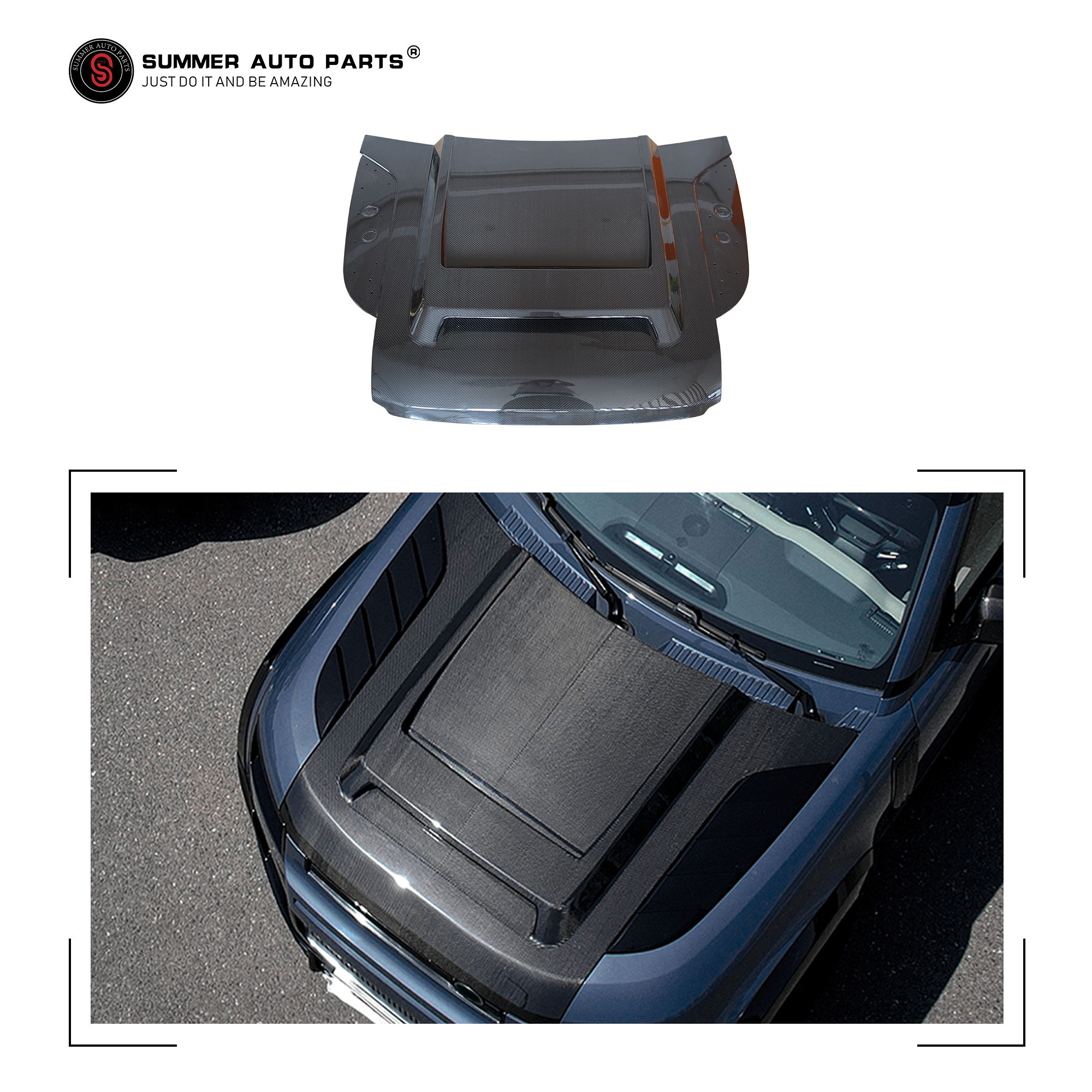 Land Rover Defender　90/110 2020-2025　NEWデザイン　ドライカーボンファイバーボンネット