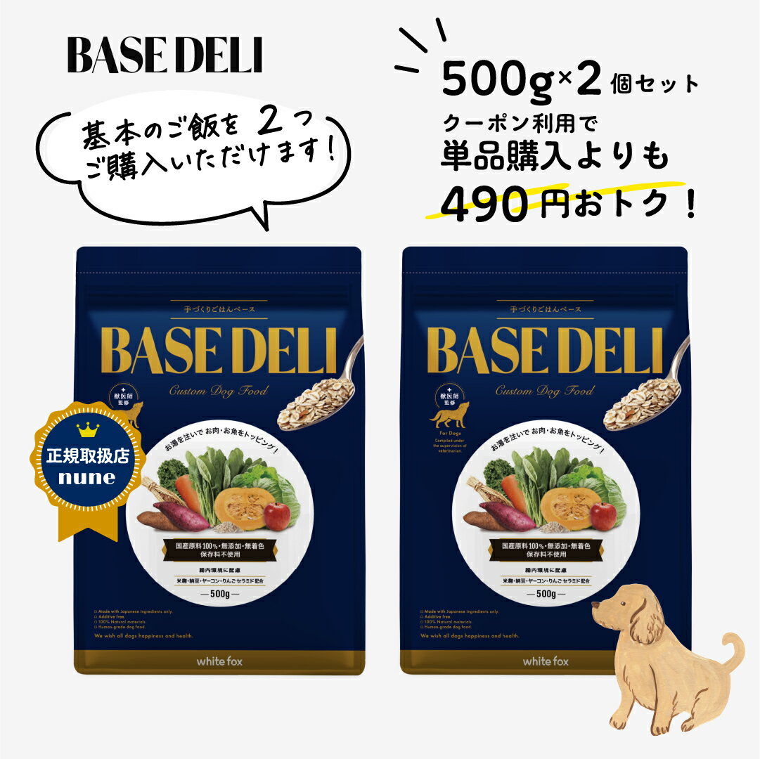 【LINE追加で300円オフ☆】ベースデリベーシック 500g 2個 セット 犬用 手作り ごはん ベース ノーマル 国産 無添加 獣医師監修 ウェット ペット...