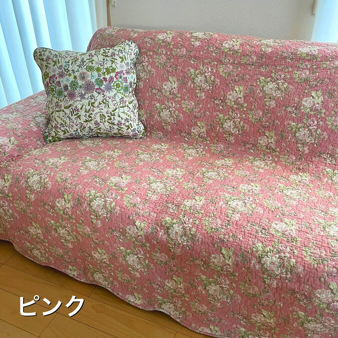 楽天市場】マルチカバー 花柄（カラーピンク）（ソファカバー