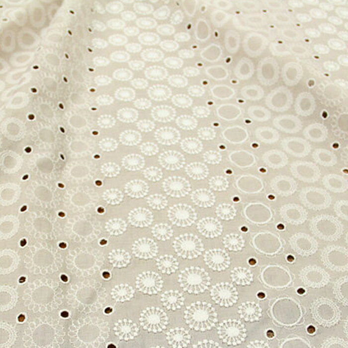 MU158ランダムDOT 60ローン刺繍生地 ( ハンドメイド スカート チュニック ブラウス 雑貨 インテリア 布地 ) 50cm単位