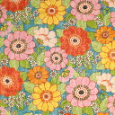 ≪無料レシピ有≫Plant sopo retro バニラン生地 レトロ 花柄 北欧 スカート ワンピース バッグ 人気 ハンドメイド 手芸 裁縫 布地 50cm...