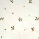 インド刺繍 小花 リネン混刺繍生地 刺繍 チュニック ワンピース スカート 人気 花柄 服地 ボタニカル かわいい ハンドメイド 布地 50cm単位