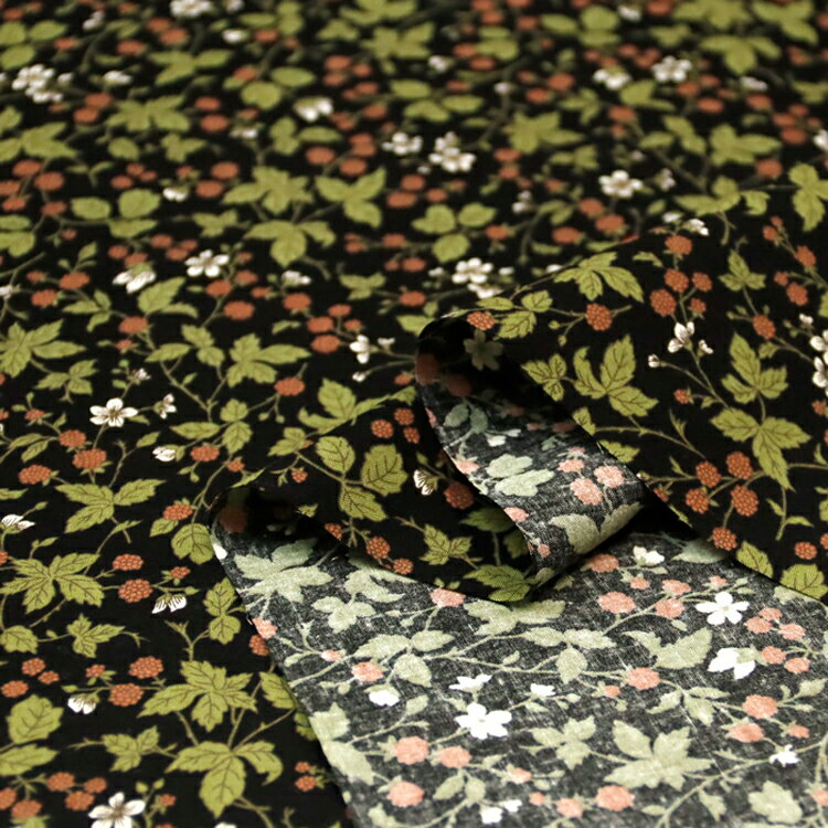 ブラックベリー メルマガ商品 スケア生地 花柄 Berry 服地 ブラウス シャツ FLOWWR 人気 コーデ ハンドメイド 裁縫 手作り 布地 50cm単位