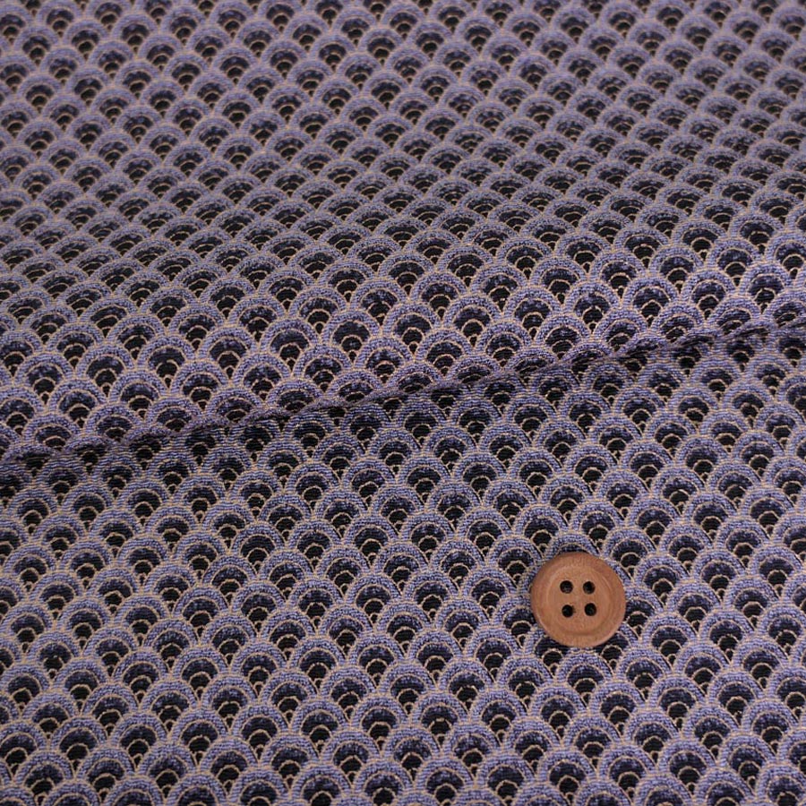 Rakuten - ちりめん生地 グラデーション青海波(グレイ) 10cm単位 切り売り