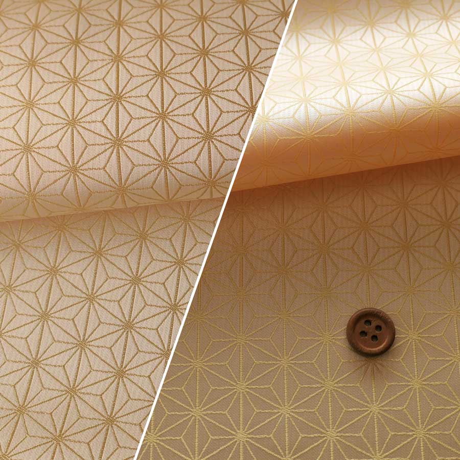 光沢ジャカード 麻の