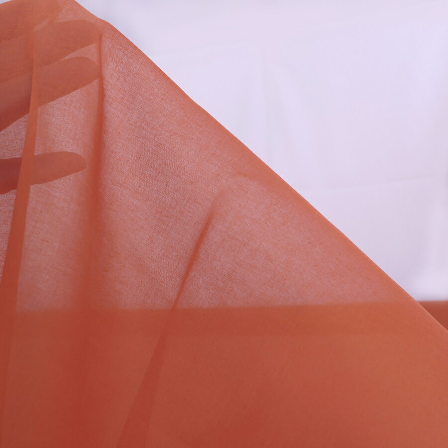 乐天商城 - コットンオーガンジー生地・無地(柿渋色) 10cm単位 切り売り