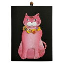手芸キット 愛しの猫たち 押絵の壁掛け・首輪ピンク猫