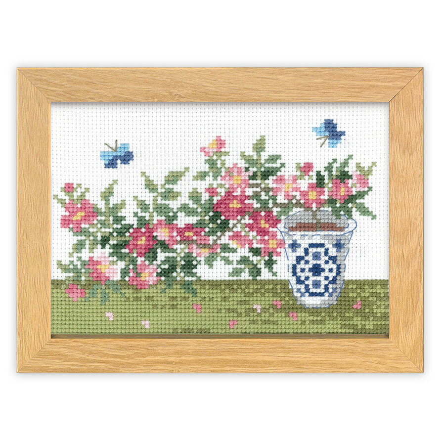 Rakuten - クロスステッチキット 12ヶ月の盆栽・5月 野薔薇 フレーム付
