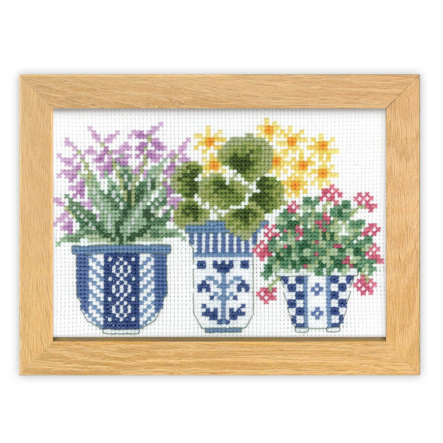 乐天商城 - クロスステッチキット 12ヶ月の盆栽・6月 草もの フレーム付