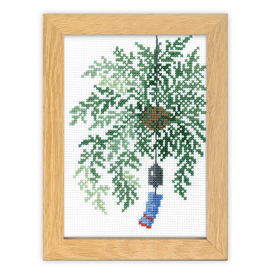 Rakuten - クロスステッチキット 12ヶ月の盆栽・7月 しのぶ フレーム付