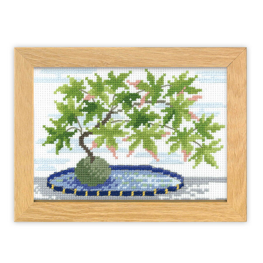 Rakuten - クロスステッチキット 12ヶ月の盆栽・8月 山紅葉 フレーム付