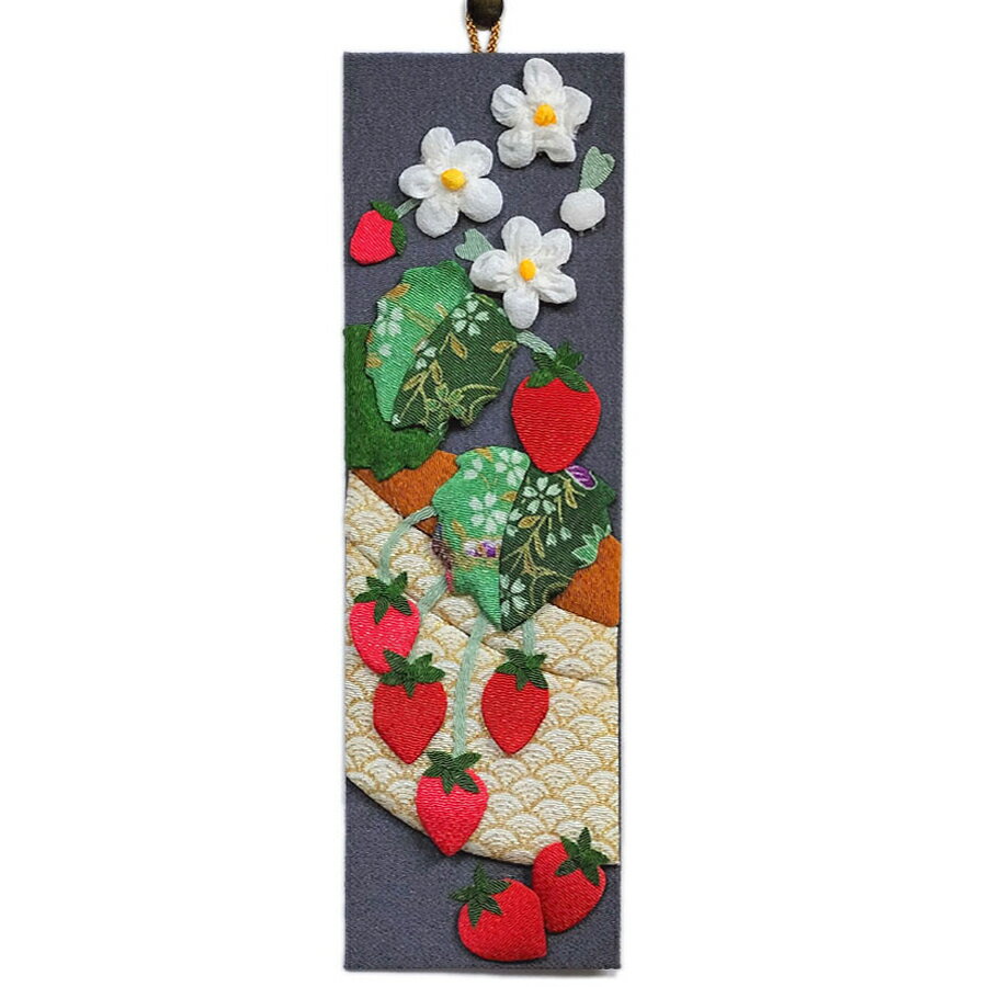 樂天商城 - ちりめん手芸キット 花と実の短冊 5月 苺と花