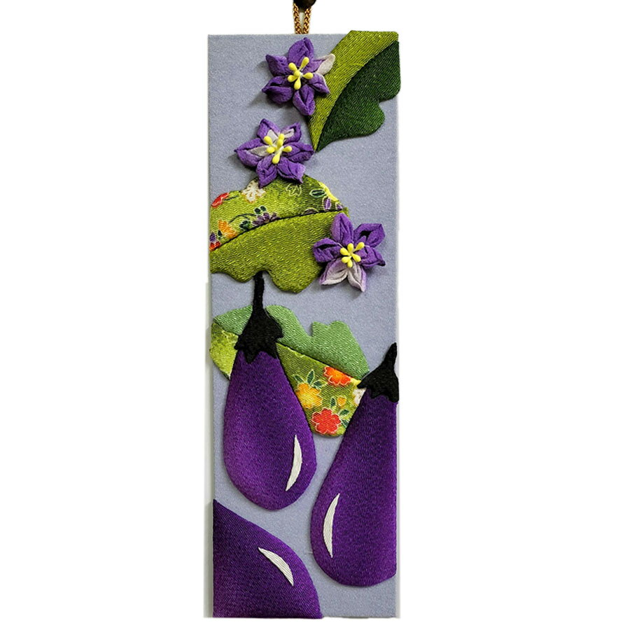 乐天商城 - ちりめん手芸キット 花と実の短冊 6月 茄子と花