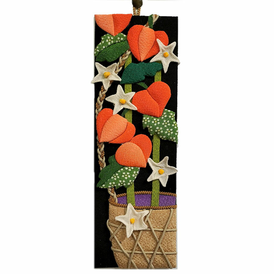 乐天商城 - ちりめん手芸キット 花と実の短冊 7月 ほおずきと花