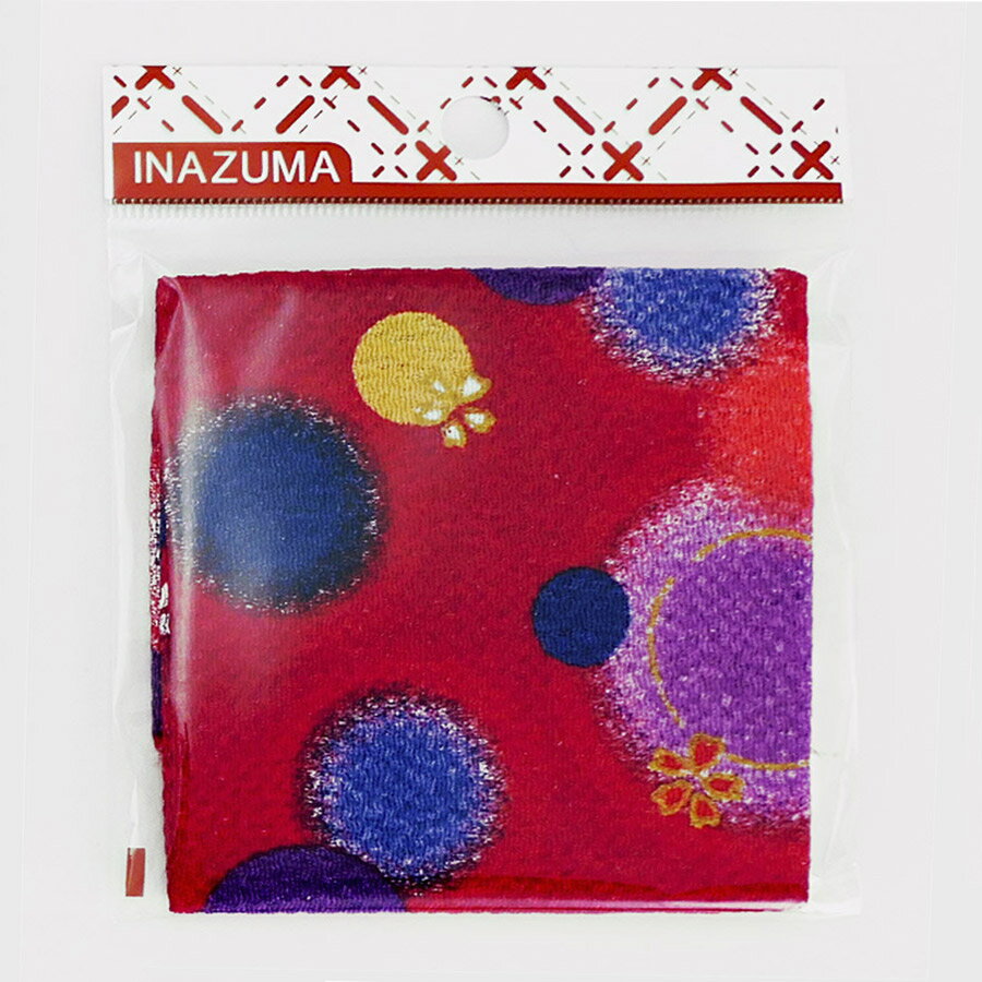 ちりめんカットクロス・花ほたる(えんじ) 23×33cm