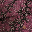 金襴生地(金らん) 山桜(黒/もも紅色) 10cm単位 切り売り