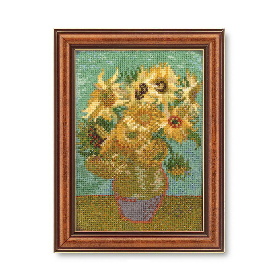 Rakuten - クロスステッチキット「ひまわり」ゴッホ作 ミニフレーム付き