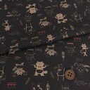 コットン生地 ねこのレストラン(ダーク) 10cm単位 切り売り