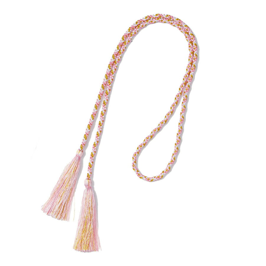 両房 6cm・ひも68cm (パステルピンク×ゴールド)